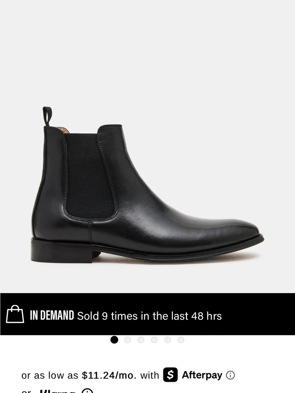 Steve Madden Mens Black Leather Chelsea Boots